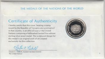 ENSZ 1980. "A Világ nemzeteinek emlékérmei - Tanzánia" Ag emlékérem (15g/0.925/32mm) megcí...