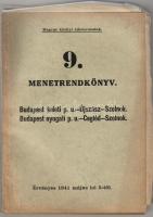 1941 Magyar kir Államvasutak 9. menetrendkönyv