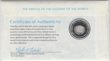 ENSZ 1981. "A Világ nemzeteinek emlékérmei -  Felső-Volta" Ag emlékérem (15g/0.925/32mm) m...