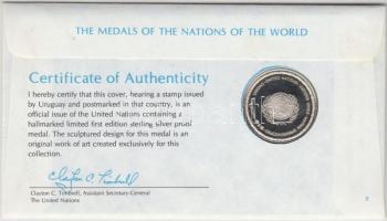 ENSZ 1982. "A Világ nemzeteinek emlékérmei - Uruguay" Ag emlékérem (15g/0.925/32mm) megcím...