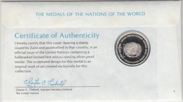 ENSZ 1980. "A Világ nemzeteinek emlékérmei - Zaire" Ag emlékérem (15g/0.925/32mm) megcímze...