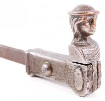 Régi ajtó kitámasztó, fém, h:19 cm