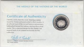 ENSZ 1982. "A Világ nemzeteinek emlékérmei - Yemen" Ag emlékérem (15g/0.925/32mm) megcímze...
