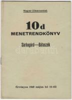 1949 Magyar Államvasutak 10 d. menetrendkönyv
