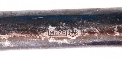 Nagy bólés készlet, kobalt kék üveggel arany festésű peremmel, szecessziós fém merőkanállal, hibátla...