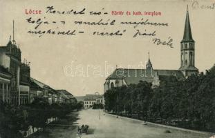 Lőcse, square, church