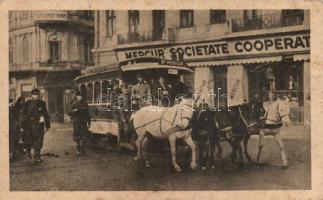 Bucharest, horsecar, K.u.K. soldiers (fa)