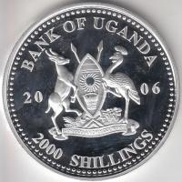 Uganda 2006. 2000Sh Ag "A labdarúgás halhatatlanjainak csarnoka - Románia 1980-as évek" T:...