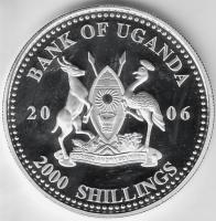 Uganda 2006. 2000Sh Ag "A labdarúgás halhatatlanjainak csarnoka - Olaszország 1980-as évek" T:PP tanúsítvánnyal Uganda 2006. 2000 Shilling Ag "Hall of Fame of football - Italy 1980s" C:PP