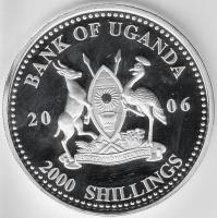 Uganda 2006. 2000Sh Ag "A labdarúgás halhatatlanjainak csarnoka - Olaszország 2000-es évek" T:PP tanúsítvánnyal Uganda 2006. 2000 Shilling Ag "Hall of Fame of football - Italy 2000s" C:PP