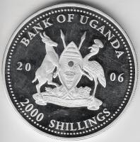 Uganda 2006. 2000Sh Ag "A labdarúgás halhatatlanjainak csarnoka - Szlovákia 1970-as évek" T:PP tanúsítvánnyal Uganda 2006. 2000 Shilling Ag "Hall of Fame of football - Slovakia 1970s" C:PP