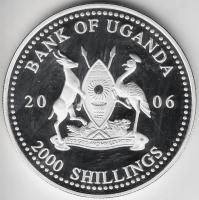 Uganda 2006. 2000Sh Ag "A labdarúgás halhatatlanjainak csarnoka - Argentína 1970-es évek" T:PP tanúsítvánnyal Uganda 2006. 2000 Shilling Ag "Hall of Fame of football - Argentina 1970s" C:PP