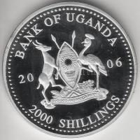 Uganda 2006. 2000Sh Ag "A labdarúgás halhatatlanjainak csarnoka - Hollandia 1970-es évek" T:PP tanúsítvánnyal Uganda 2006. 2000 Shilling Ag "Hall of Fame of football - Netherlands 1970s" C:PP