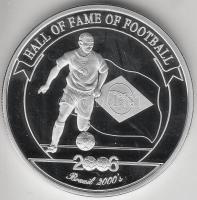 Uganda 2006. 2000Sh Ag "A labdarúgás halhatatlanjainak csarnoka - Brazília 2000-es évek" T...