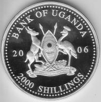 Uganda 2006. 2000Sh Ag "A labdarúgás halhatatlanjainak csarnoka - Hollandia 1990-es évek" T:PP tanúsítvánnyal Uganda 2006. 2000 Shilling Ag "Hall of Fame of football - Netherlands 1990s" C:PP