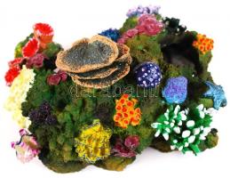 Nagyméretű akváriumi mű-korall, egy csomag műnövény, 17×27 cm
