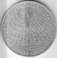 NSZK 1973J 5M Ag "Kopernikusz" T:2 GFR 1973J 5 Mark "Birth of Nicholas Copernicus" C:XF