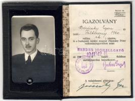 1941 Fényképes diákigazolvány joghallgató részére