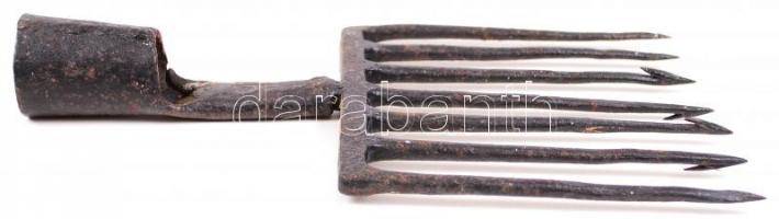 cca 1930 Szigonyfej, régi halászszerszám / 
Vintage fishermen's tool, harpoon, 34x18cm