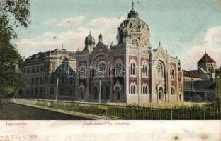 Temesvár synagogue (glued advertisement on the back side) (small tear)