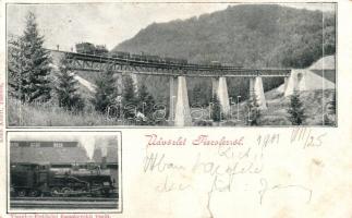 Tiszolc viaduct, cogwheel train (b)