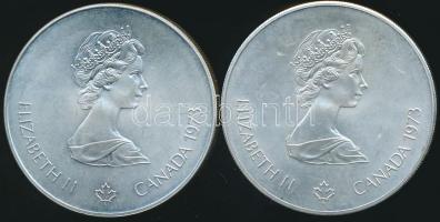 Kanada 1973. 5$ Ag "Montreali olimpia - Észak-Amerika térképe" + 5$ "Montreali olimpi...