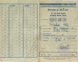 1952 Győr, Bélyegnap az 1953 évre, 18-60 és közötti gazdasági munkás részére