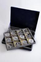Magyar tallérok utánveretben gyűjtemény berakóban (23db) Ag (20g/0.999) T:PP Tanúsítvánnyal!