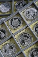 Magyar tallérok utánveretben gyűjtemény berakóban (23db) Ag (20g/0.999) T:PP Tanúsítvánnyal!