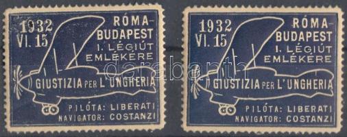 1932 Giustizia per L'Ungheria: 2 db levélzáró