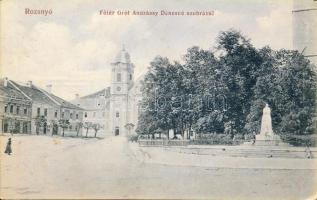 Rozsnyó, main square, statue of Andrássy Dénesné