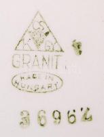 5db Festett, mázas, Gránit márkajelzésű, fajansz edény különböző méretben + 2 db bögre