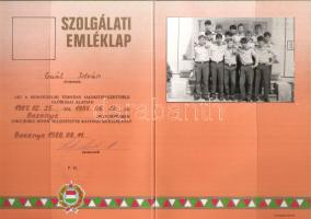 1988 Szolgálati emléklap a honvédségtől