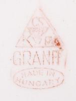 7 db Kézzel festett, Gránit jelzésű, mázas tányér, 4x d:19cm, 3x d:24cm