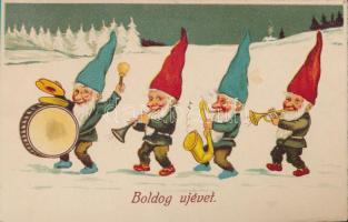 Dwarf music band, New Year, litho