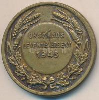 1943. "Leventeverseny" Br emlékérem (32mm) szign.:BERÁN LAJOS T:2