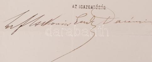1894 Csekonics Endre (1846-1929) és Darányi Ignác (1849-1927) saját kezű aláírása "A Magyar Sze...
