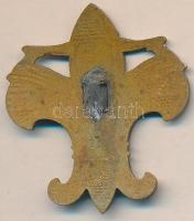 1933. "Jamboree" zöld-fehér zománcozott cserkész jelvény (tű letört) T:2