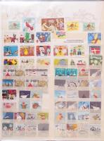 155 db vegyes levélzáró és segélybélyeg berakólapon