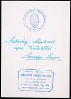 Mindszenty József fényképe aláírással, az angliai Magyar Gimnázium pecsétjével