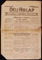 1918 Déli Hirlap száma címlapján az I. világháború végének hírével