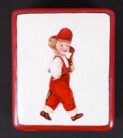 Porcelán tétel: fogpiszkáló tartó, mini tányér, ékszeres doboz, kettő jelzett, m:4-7 cm