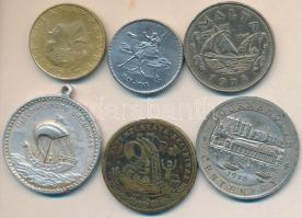 6db klf emlékérme és pénzérme, 2db Szent György emlékérme T:vegyes