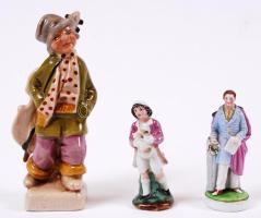 3 db figurális porcelán a nagyobb jelzett, hibátlanok, kézzel festettek, m:7-12 cm