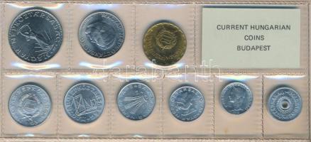 1974. 2f-10Ft 9db klf érmés forgalmi sor fóliatokban T:1