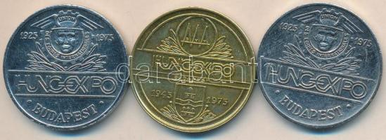 1975. "HUNGEXPO / Budapesti Tavaszi Nemzetközi Vásár" ffém zseton (31mm) (2x) + "HUNGEXPO / Bulgár Nemzetközi Kiállítás" Cu zseton T:1-,2