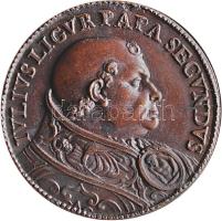 Olaszország / Pápai Állam 1509. "II. Gyula pápa / A Loreto-i bazilika" Br emlékérem (21.26g/34.3mm) T:1- R! Italy / Papal States 1509. Commemorative Br medallion of Pope Julius II and the Holy House of Loreto. "IVLIVS LIGUR PAPA SECVNDVS / TEMPLVM VI RG LAVRETI - MDVIIII" (21.26g/34.3mm) C:AU R!