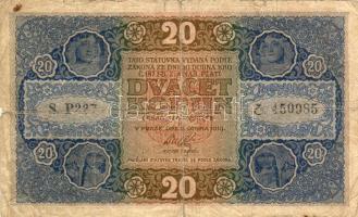 Csehszlovákia 1919. 20K T:III/IV RR!!