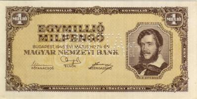 1946. 1000.000Milpengő "MINTA" lyukasztással T:I