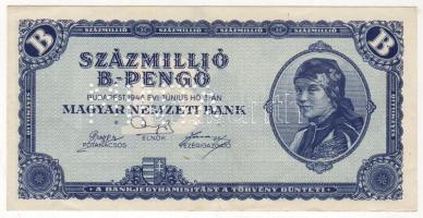 1946. 100.000.000B.-pengő "MINTA" lyukasztással T:I-